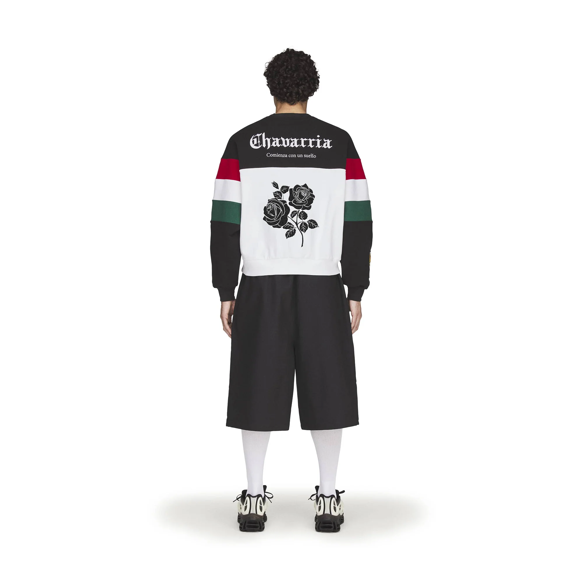 adidas x Willy Chavarria Crewneck Sweatshirt 'White/Black' - Image 3