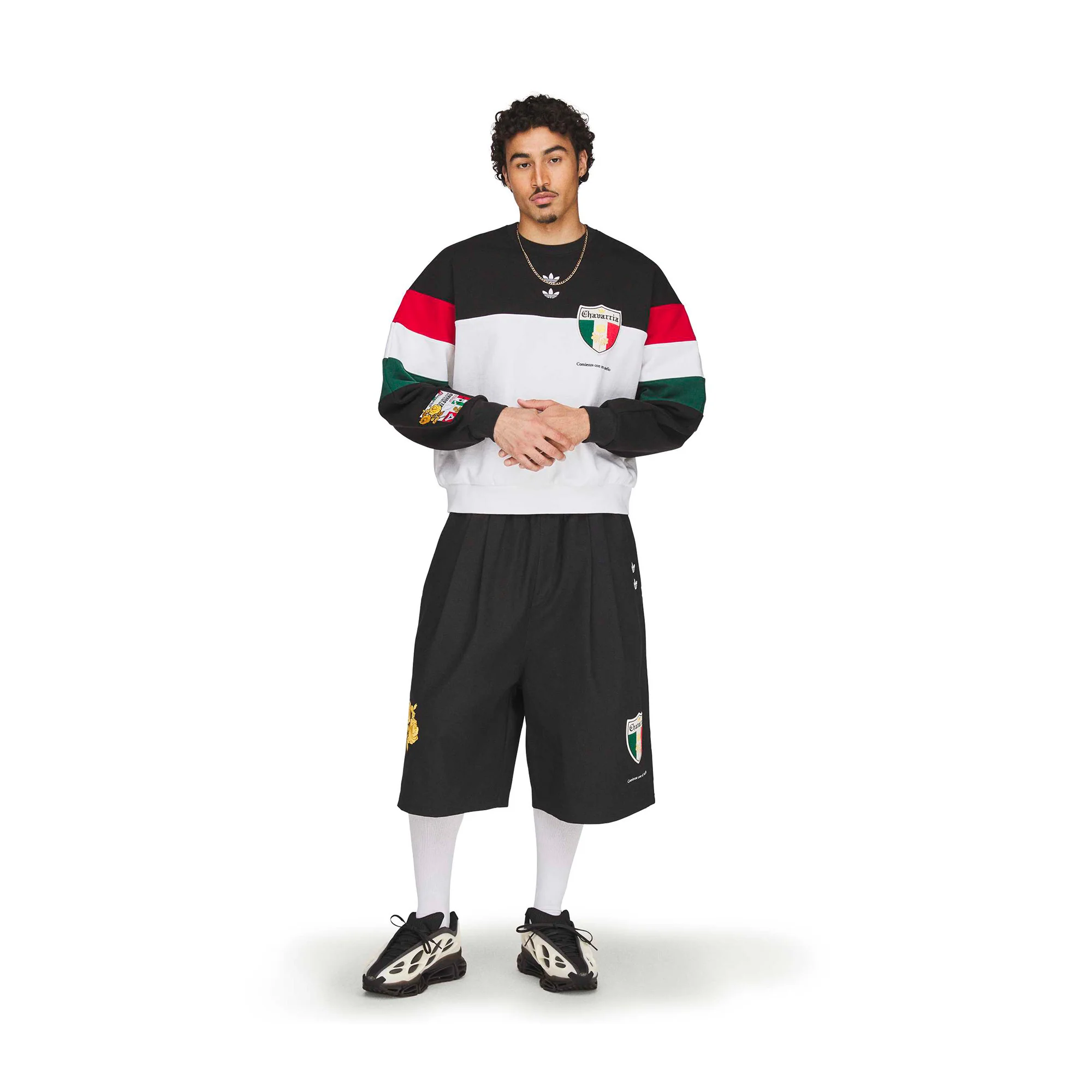 adidas x Willy Chavarria Crewneck Sweatshirt 'White/Black' - Image 4