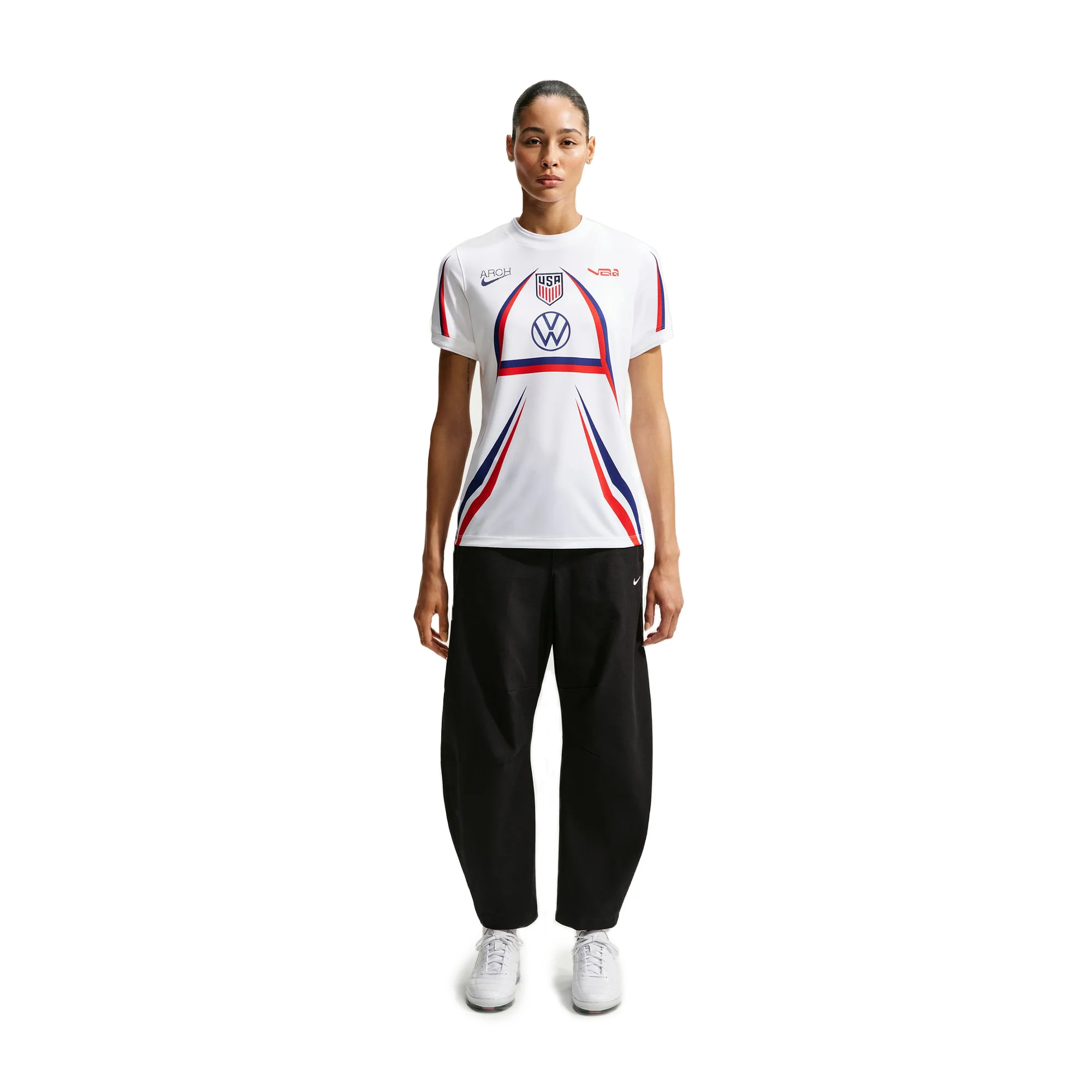 Womens Nike x V.A.A. SS Soccer Top 'White' - Image 3